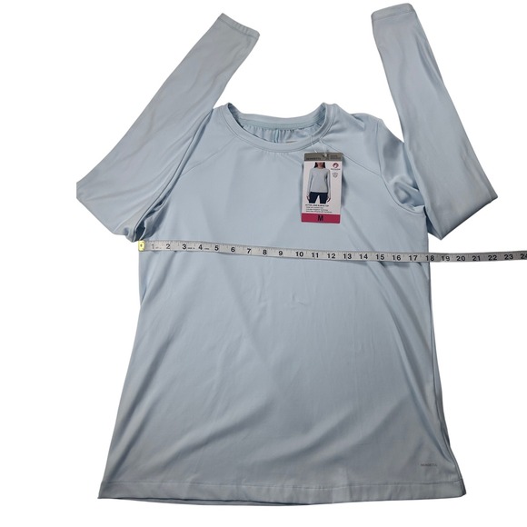 Mondetta Active Long Sleeve Top Polygiene Shirt Light Blue Medium NEW - Picture 4 of 10
